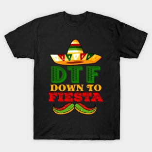 DTF Down To Fiesta Shirt Funny Cinco De Mayo Mexican Party T-Shirt